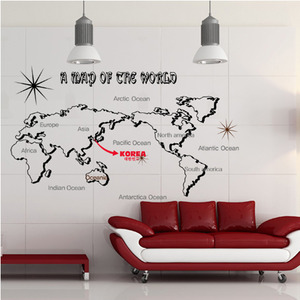 그래픽스티커[gm]ik074-a world map(세계지도)(big) 몰딩닷컴