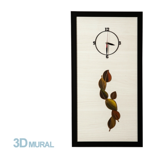 3D MURAL 벽시계 긴나뭇잎(LT-356)몰딩닷컴